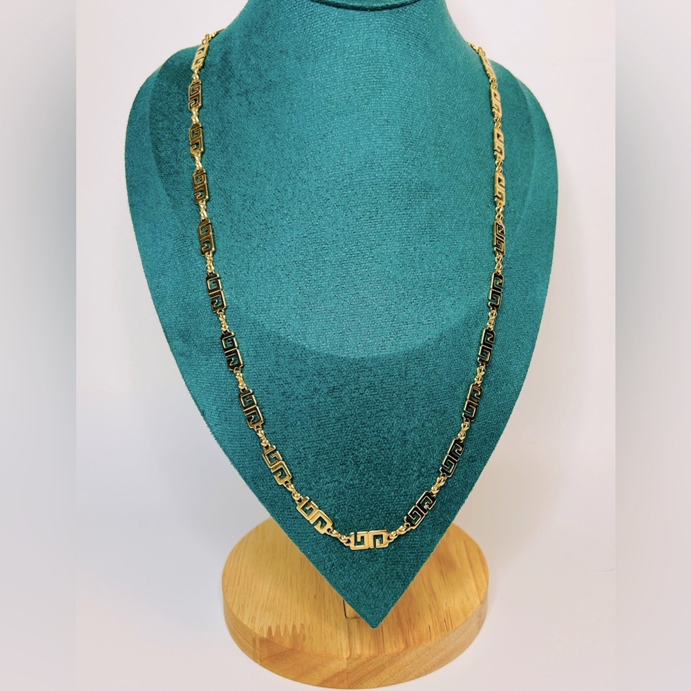 RARE Vintage Givenchy Double G Logo Link Necklace 24” with Double G Clasp GG